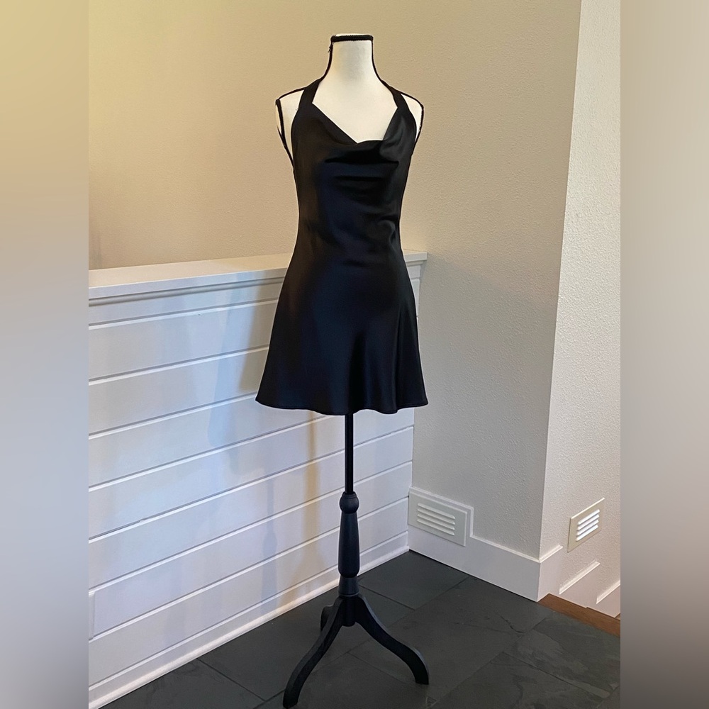 Elegant Black Halter Dress